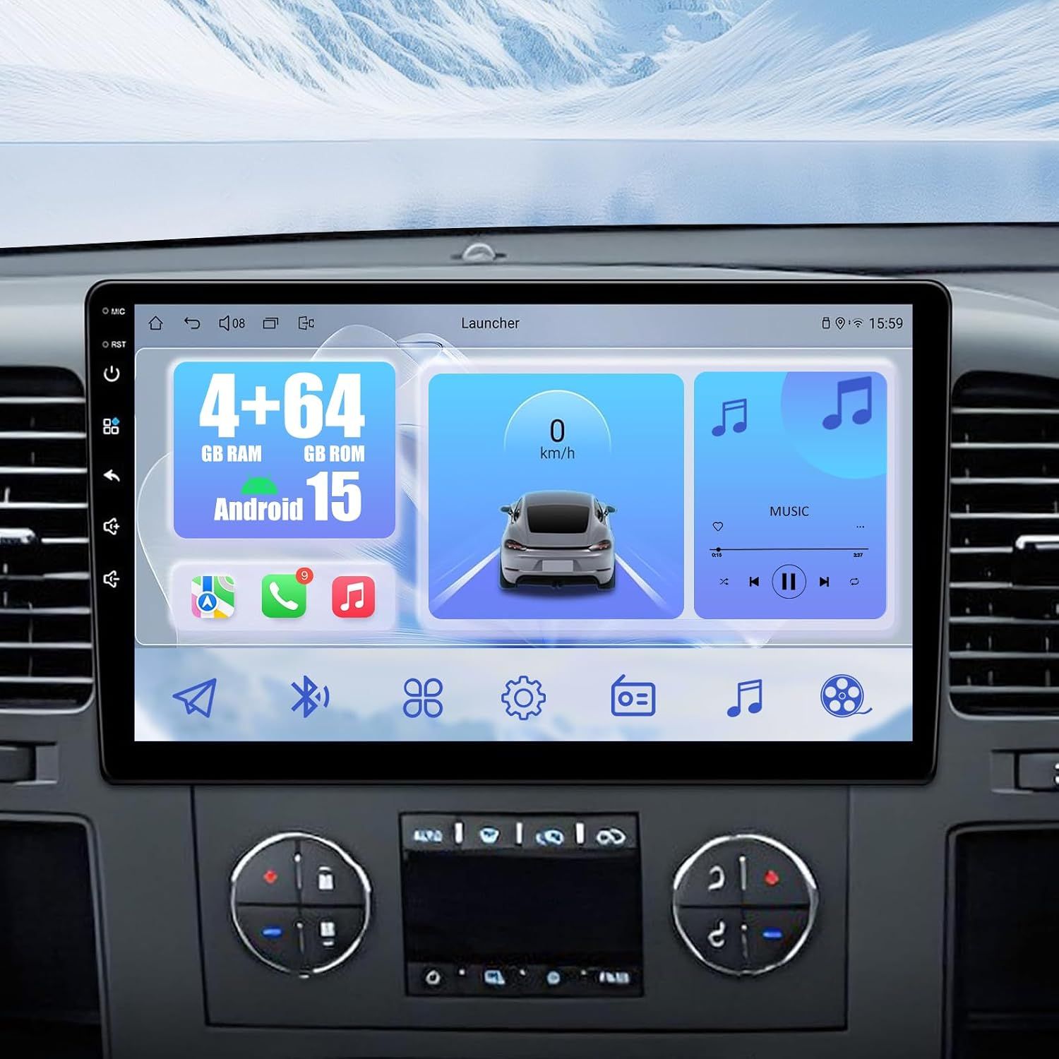 Chevy Silverado 2007-2013 Screen 10 Inch Stereo CarPlay, Android &amp; Backup Camera