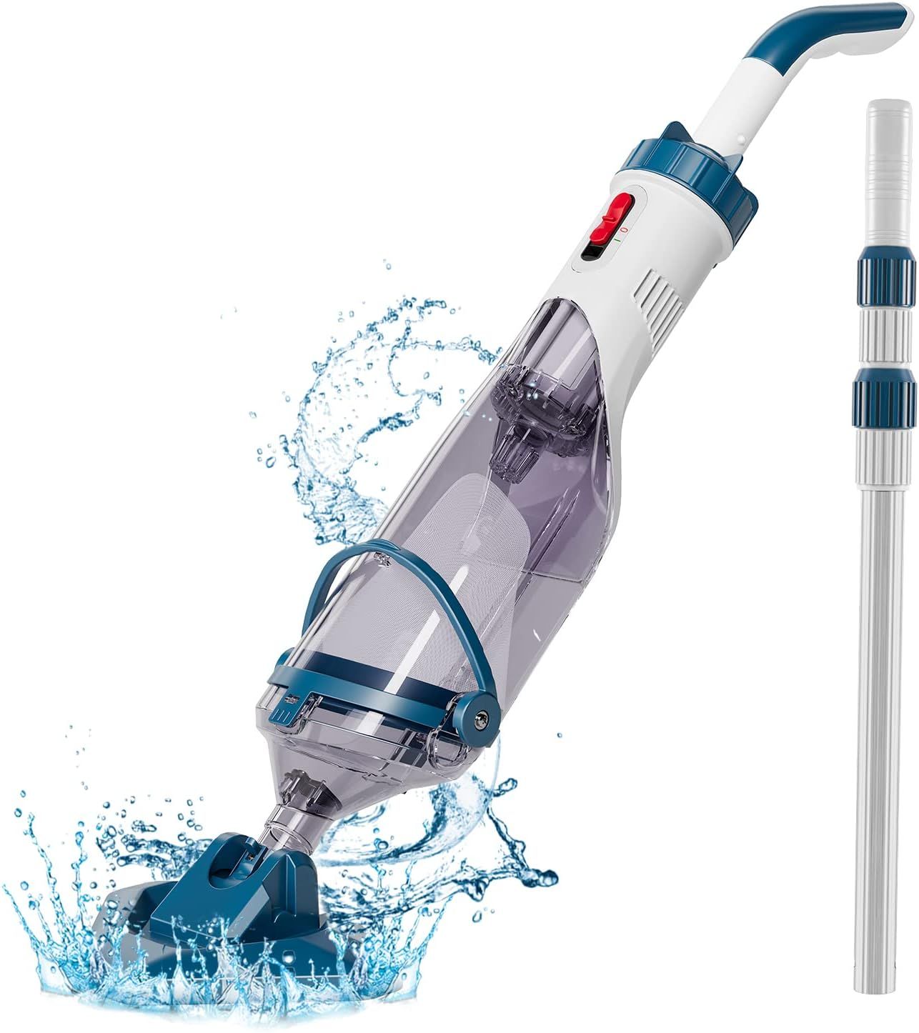 Above Ground Pool Vacuum 18.5 GPM Rechargeable with Telescopic Pole