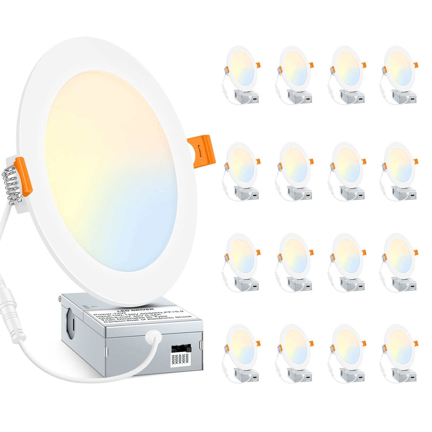 6 Inch LED Recessed Ceiling Lights 16 Pack Dimmable