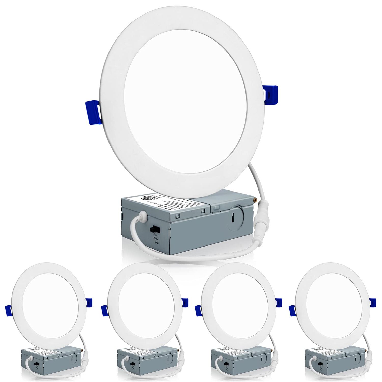 6 Inch 3CCT LED Recessed Lights 4 Pack Dimmable 3000K-5000K