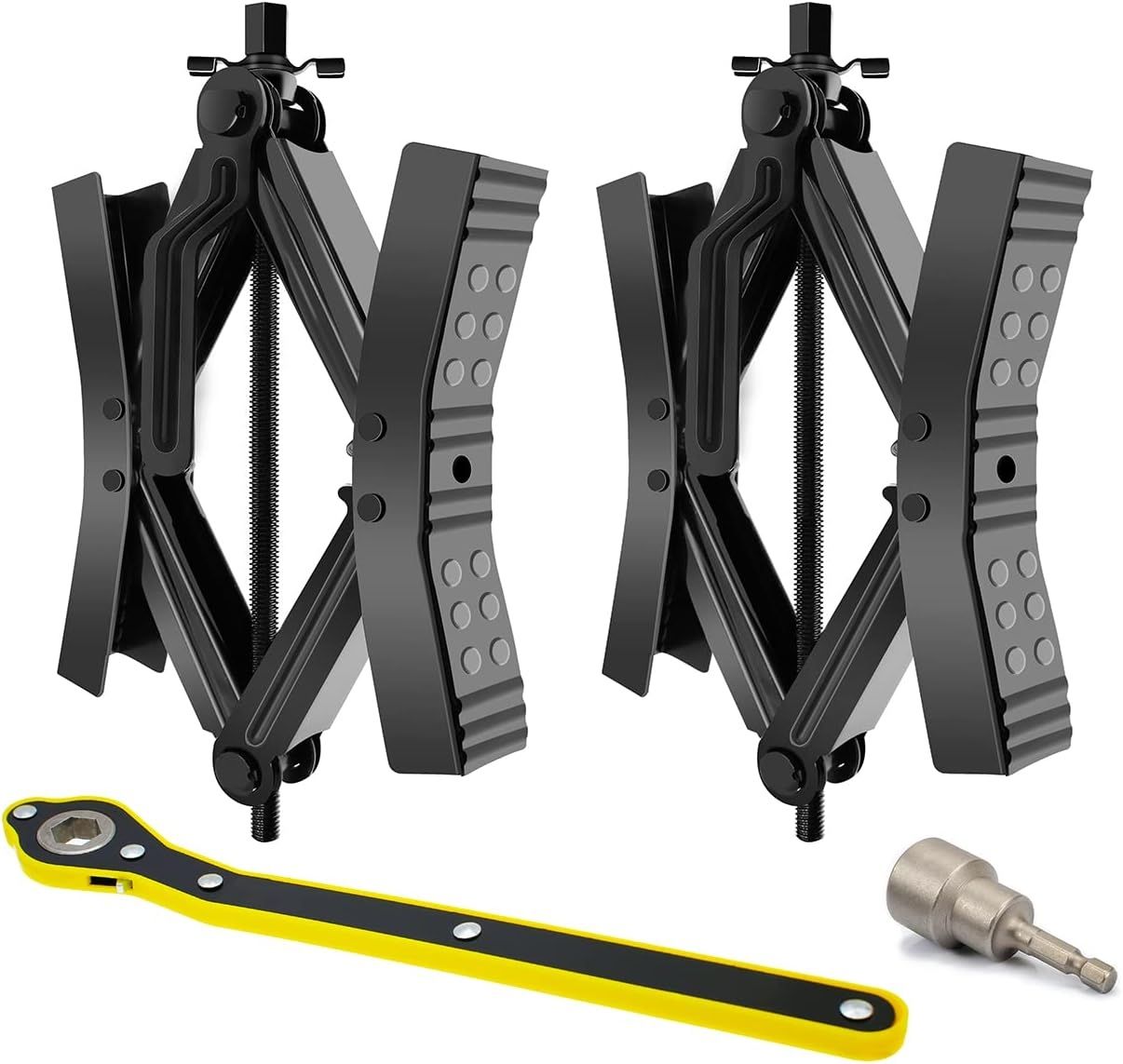 RV Wheel Chocks 2 Pack X-Shaped Heavy Duty Tire Lock with Ratchet