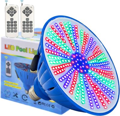 60W LED Pool Light Bulb E26 12V RGB Color Changing Remote