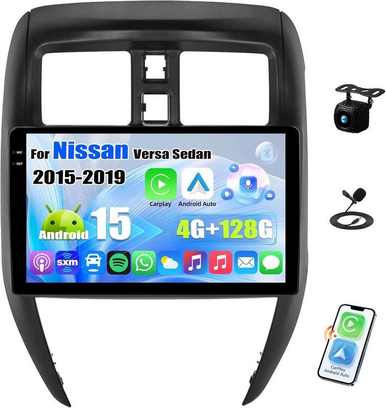 Nissan Versa 2015-2019 Screen 10.1 Inch Stereo CarPlay Android &amp; Backup Camera