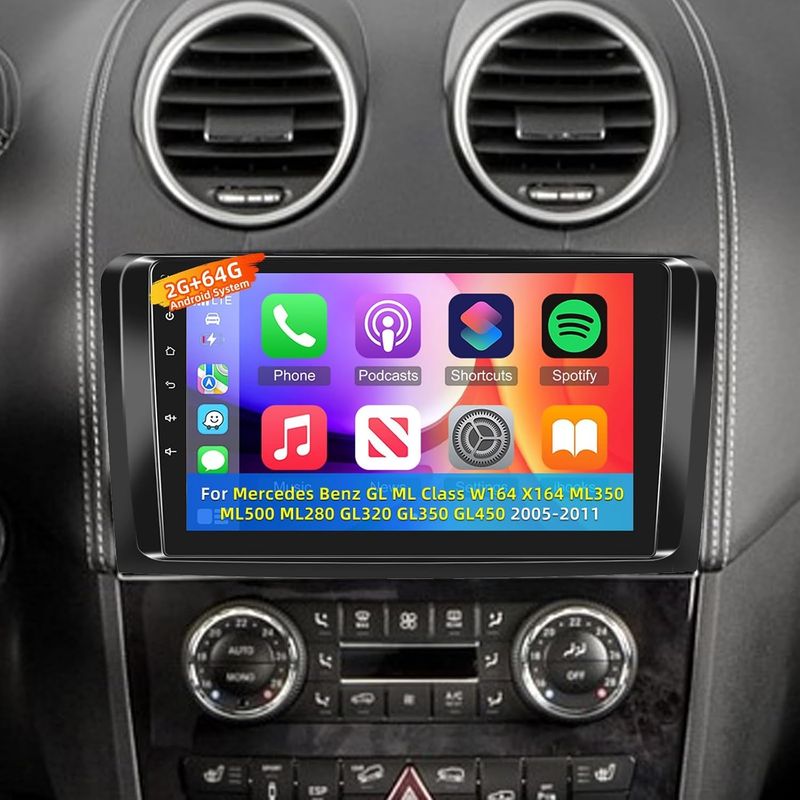 Mercedes GL350 &amp; GL450 2005-2011 Car Stereo w/ CarPlay &amp; Backup Camera