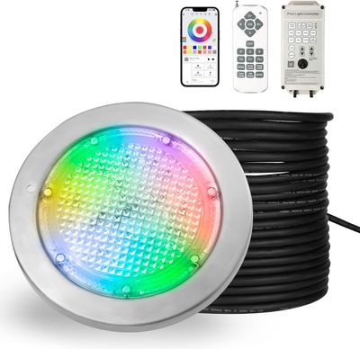 6 Inch 12V LED Pool Light Color Changing with APP, Remote &amp; Controller
