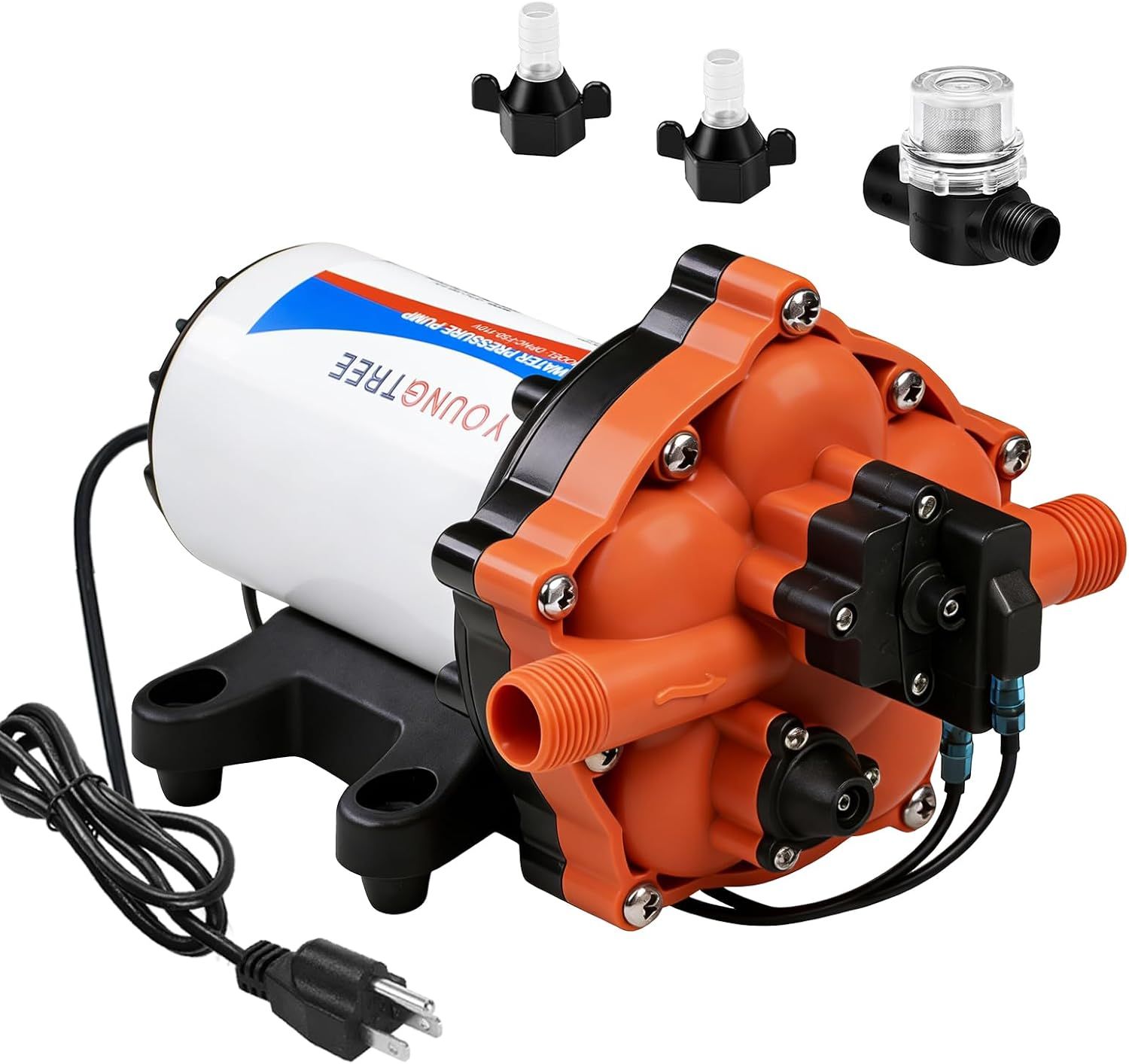 110V AC Diaphragm Pump 7 GPM 70 PSI with Pressure Switch for Home &amp; RV