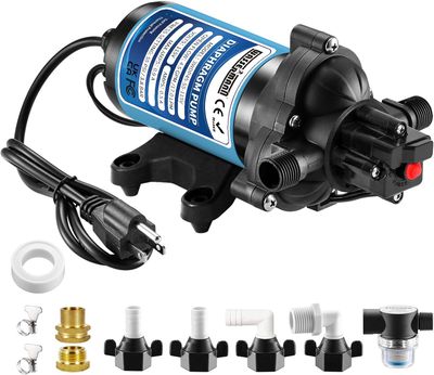 115V Fresh Water Pressure Pump 4.5 GPM 55 PSI for RV, Camper &amp; Marine
