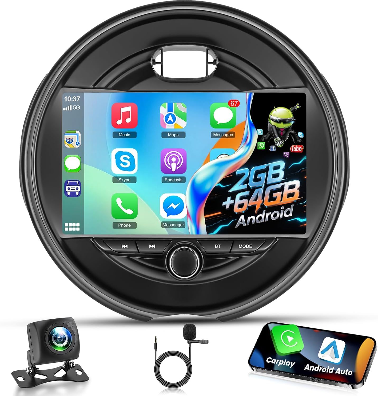 BMW Mini F55 F56 2014-2019 Car Stereo CarPlay, Android &amp; Backup Camera