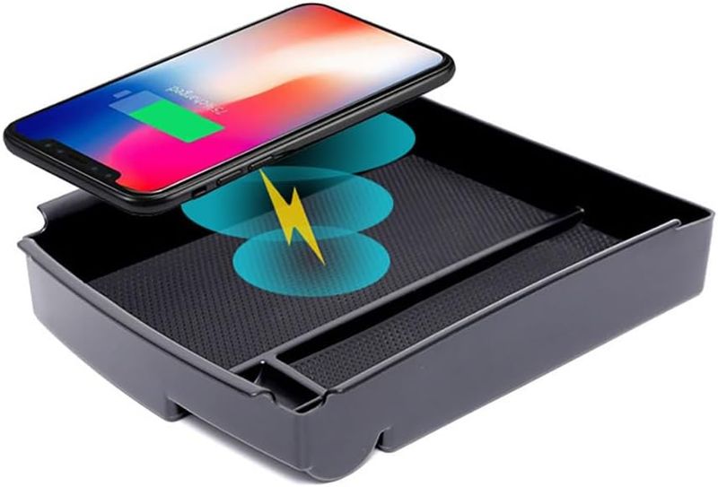 Tesla Model S/X 2016-2021 Qi Wireless Charger Storage Box Cargo Tray