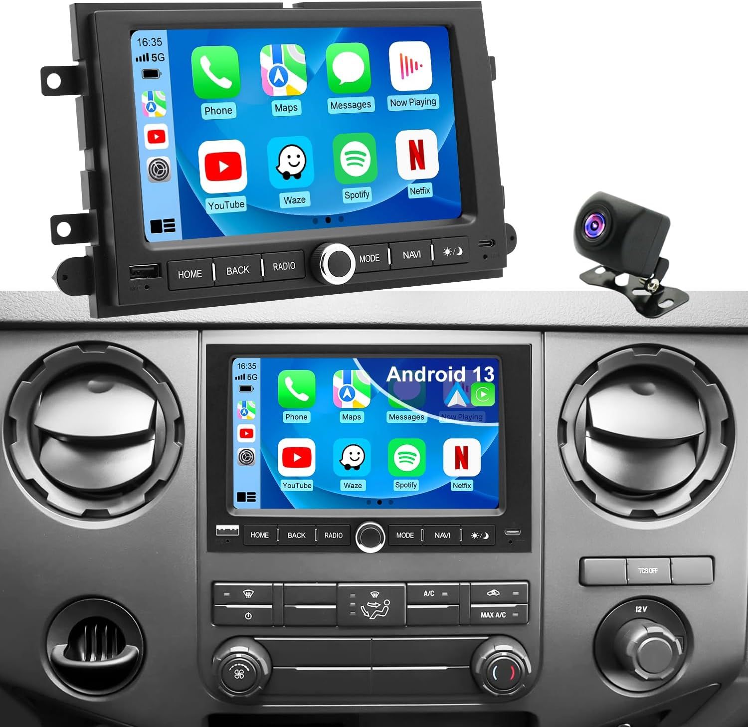 Ford F250 F350 2006-2016 Car Stereo with CarPlay, Android &amp; Backup Camera