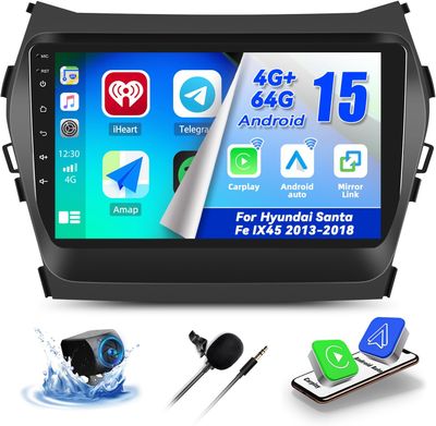 Hyundai Santa Fe IX45 2013-2018 Car Stereo with CarPlay, Android &amp; Backup Camera