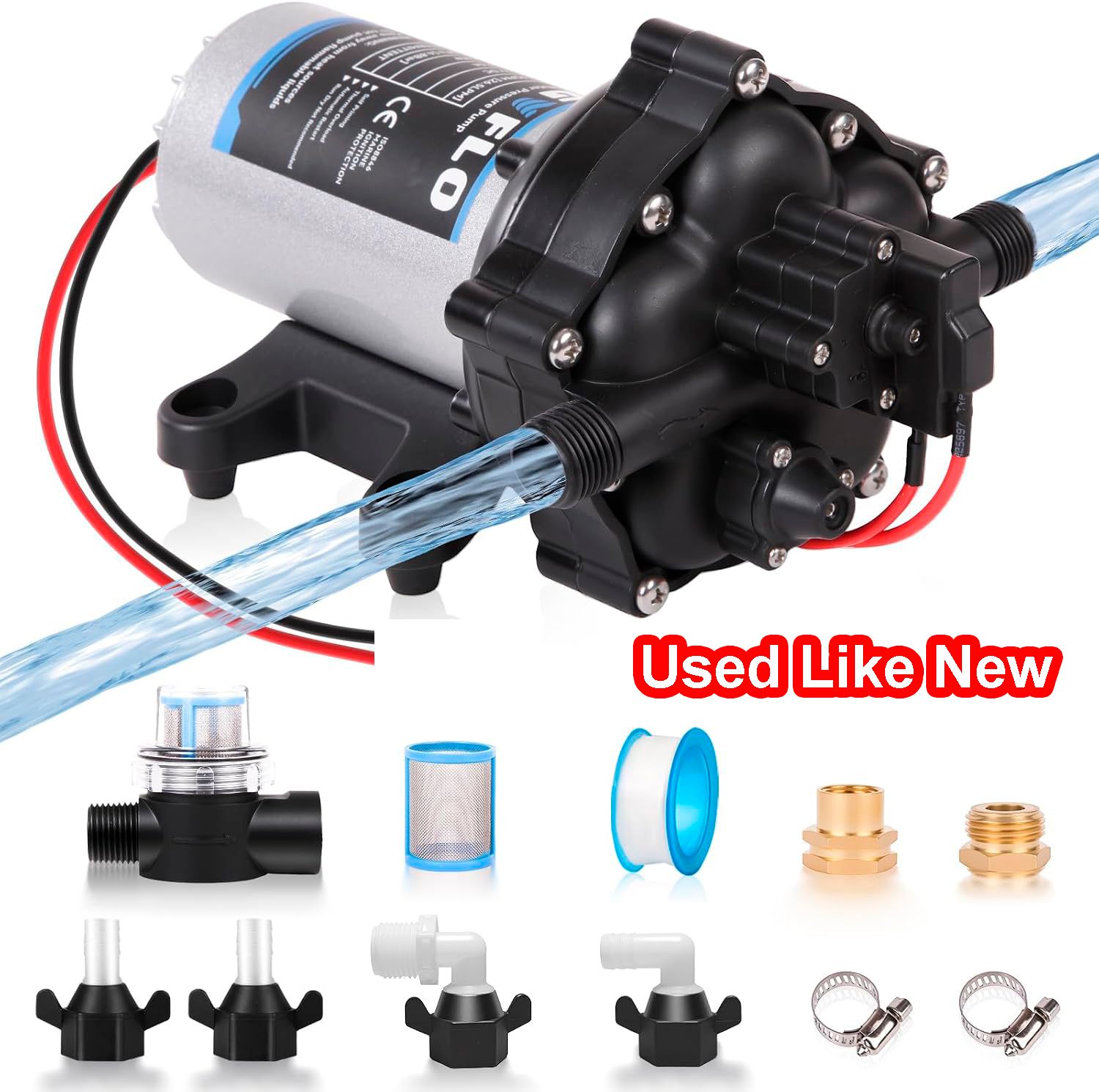 12V DC RV Fresh Water Pump 7GPM 70PSI, Self-Priming Diaphragm