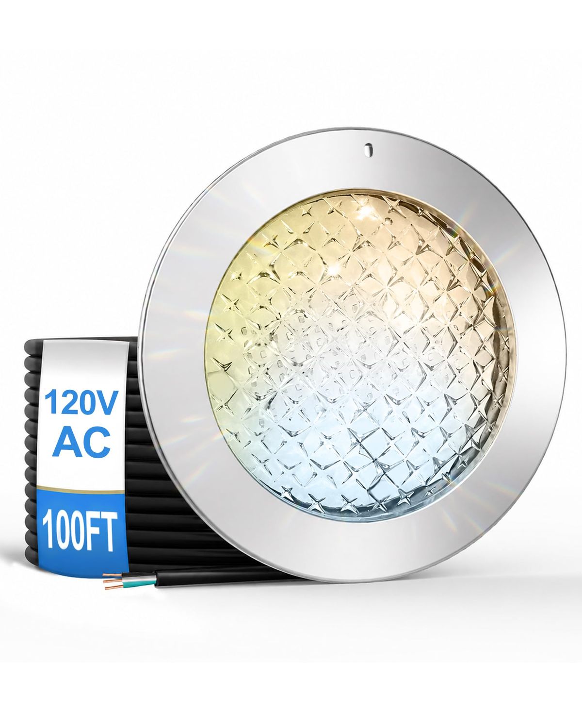 10 Inch Pool Light for Inground Pool 100FT Cord 55W with 8000LM