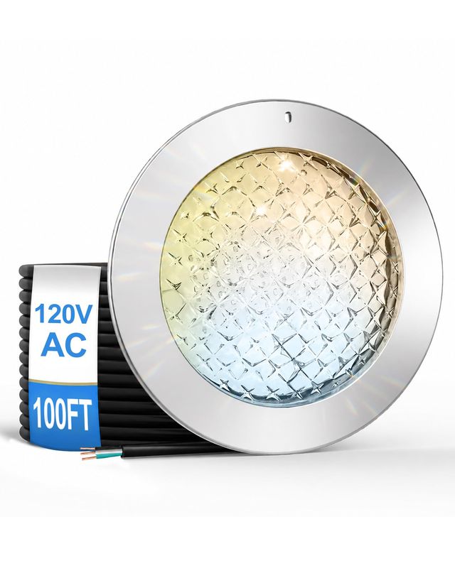 10 Inch Pool Light for Inground Pool 100FT Cord 55W with 8000LM