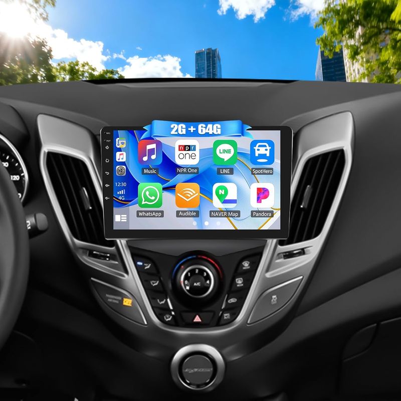 Hyundai Veloster 2011-2017 Car Stereo with CarPlay, Android &amp; Backup Camera