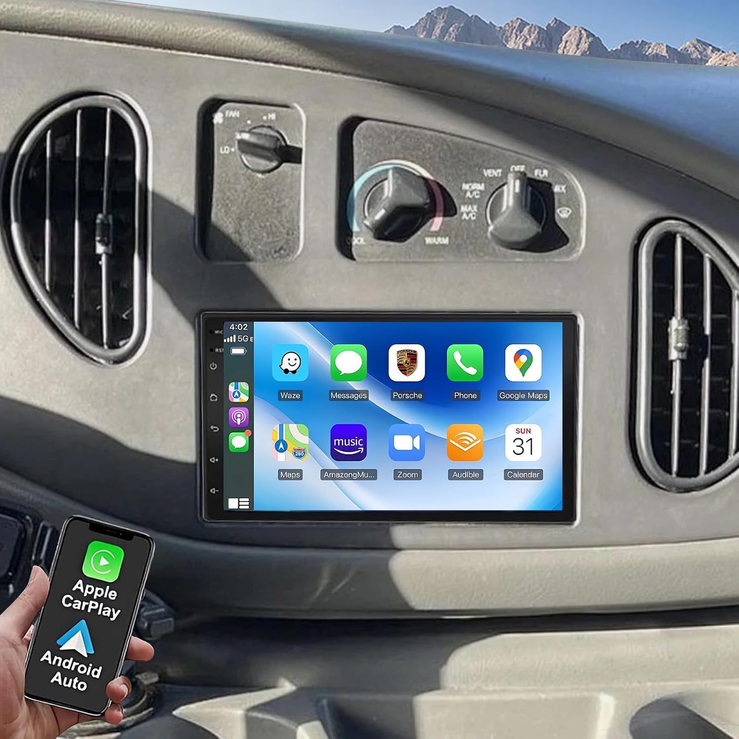 Ford E150-E350 1998-2008 Car Stereo with CarPlay, Android &amp; Backup Camera
