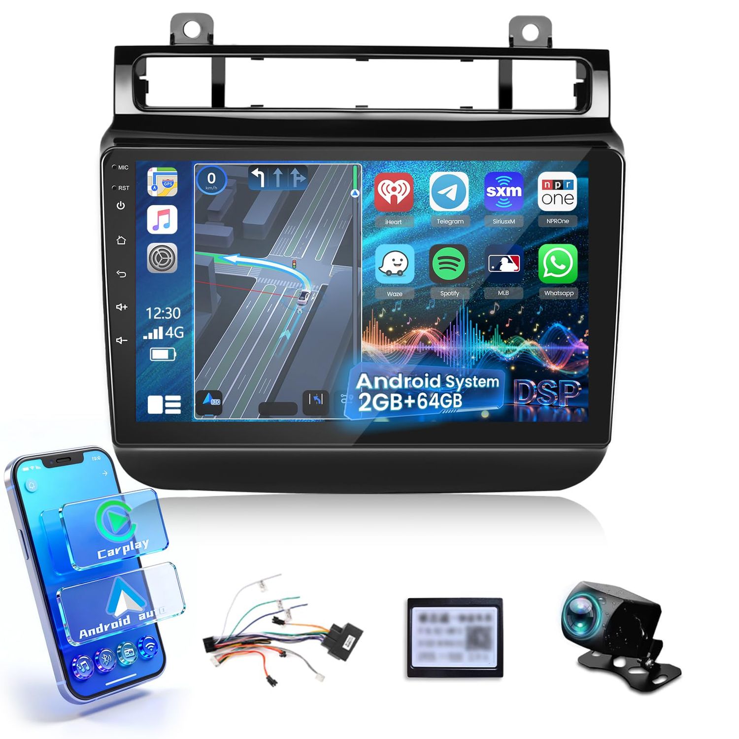 VW Touareg 2011-2017 Car Stereo with CarPlay, Android &amp; Backup Camera