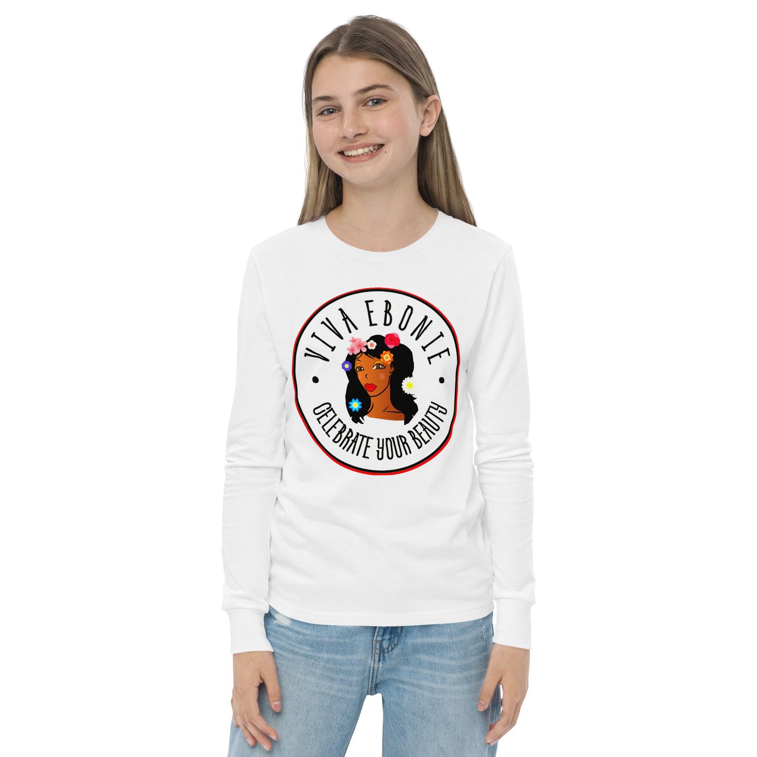 Viva Ebonie Jade Flowers long sleeve tshirt