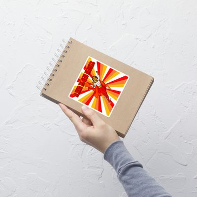 Bubble-free stickers Flying to New Heights red/orange