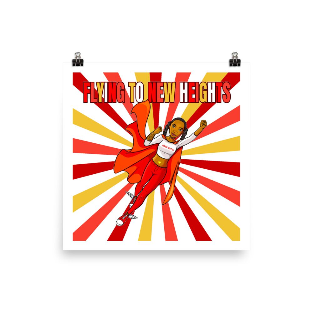 Poster Super Sistah Flying red yellow