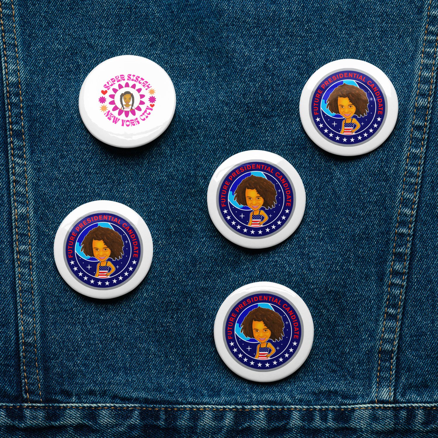 Set of pin buttons Future Presidential candidate