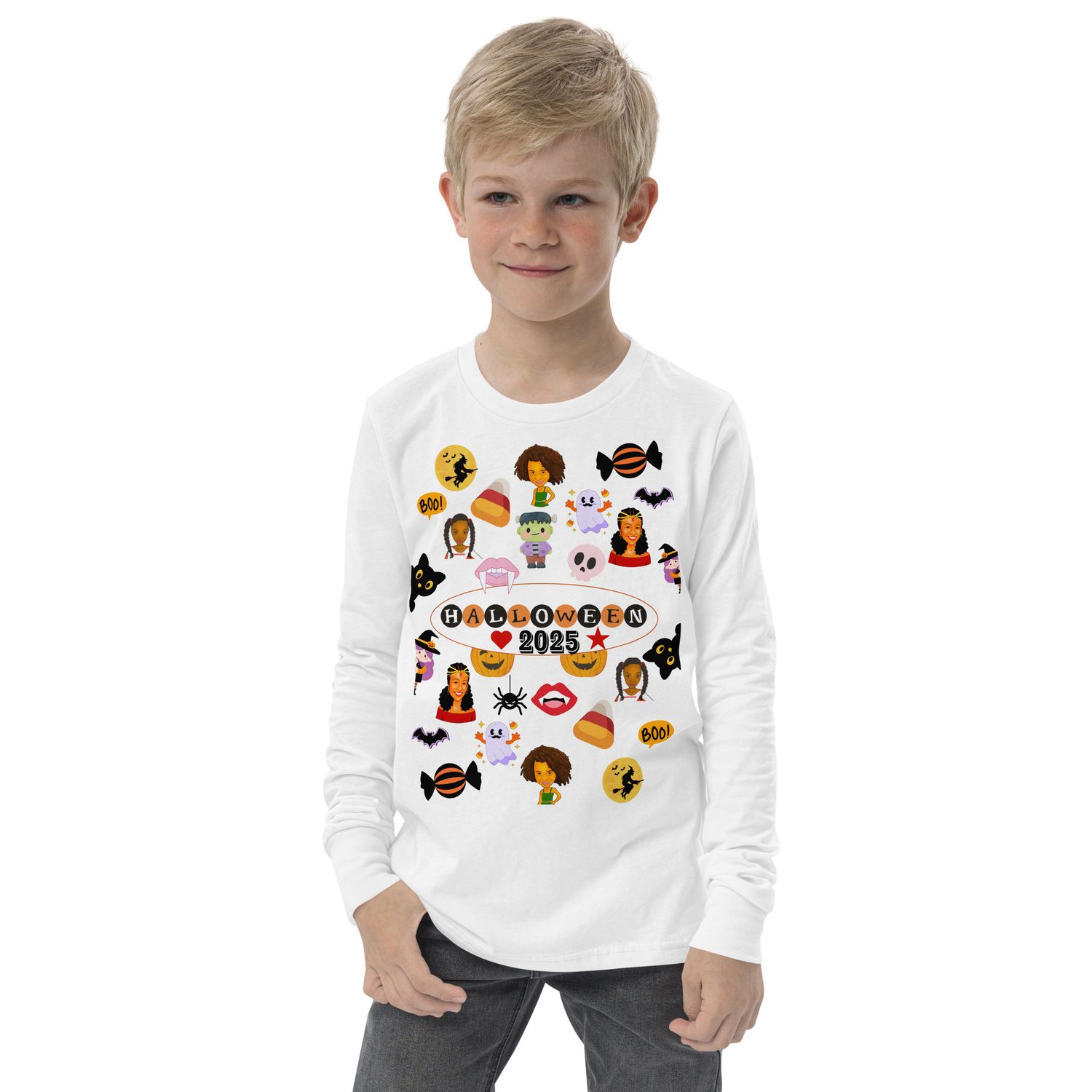 Youth long sleeve tee Halloween 2025