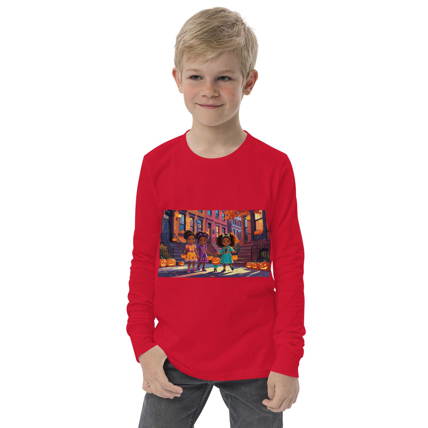 Youth long sleeve tee 3 Harlem Girls Halloween