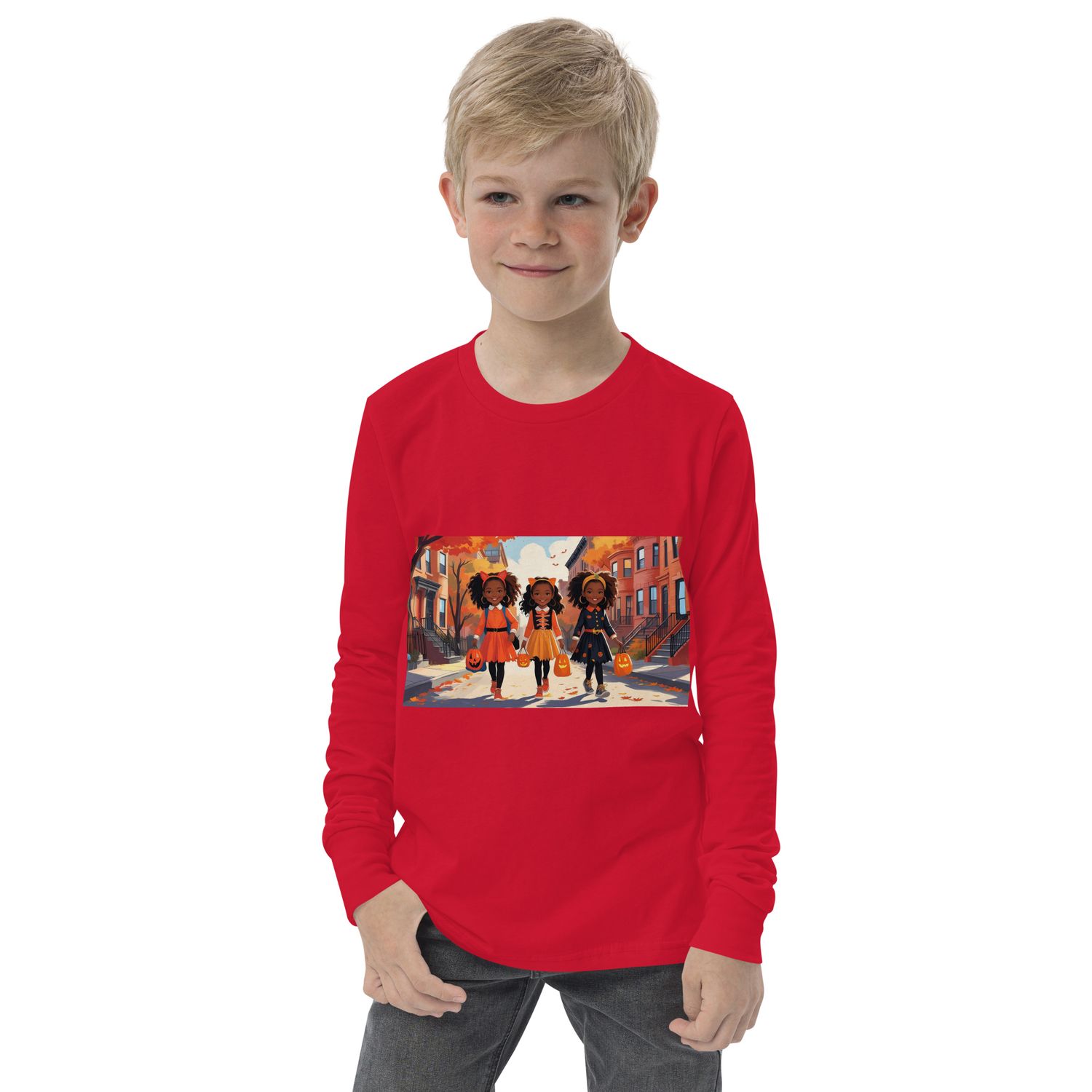 Youth long sleeve tee 3 Girls Halloween