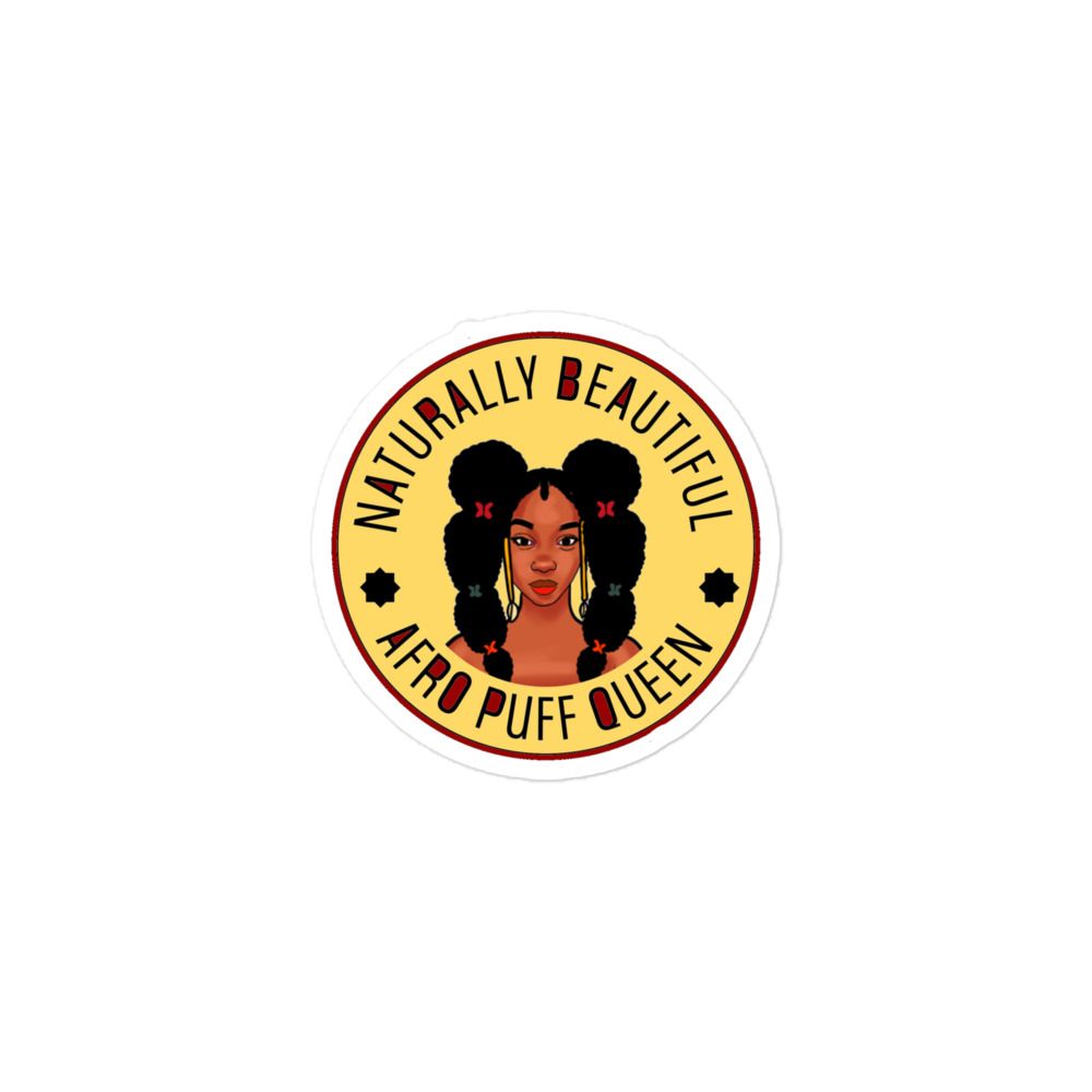 Bubble-free stickers Taya Afro Puff Queen yellow