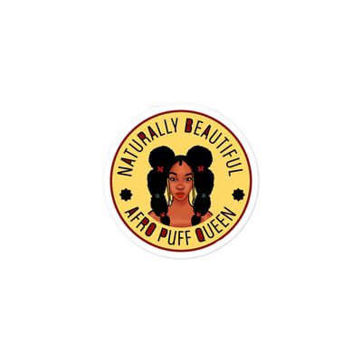 Bubble-free stickers Taya Afro Puff Queen yellow
