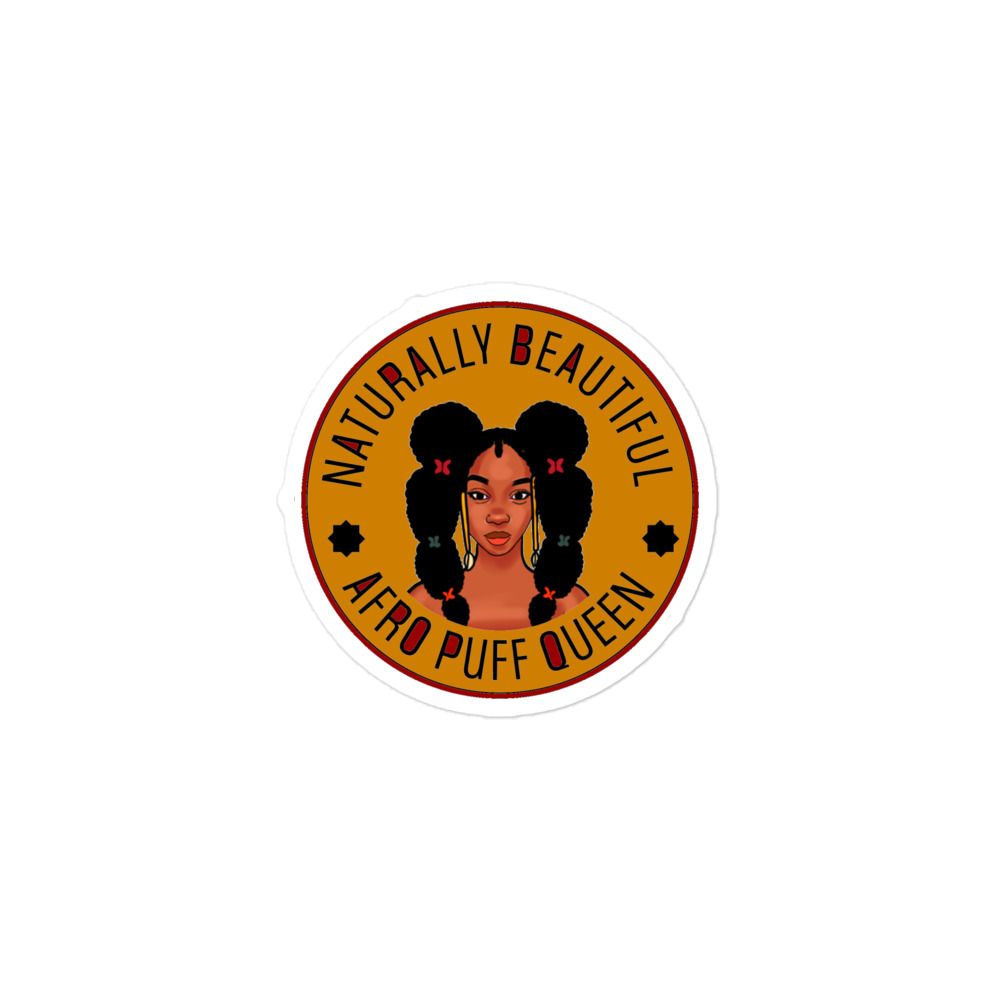 Bubble-free stickers Taya Afro Puff Queen brown