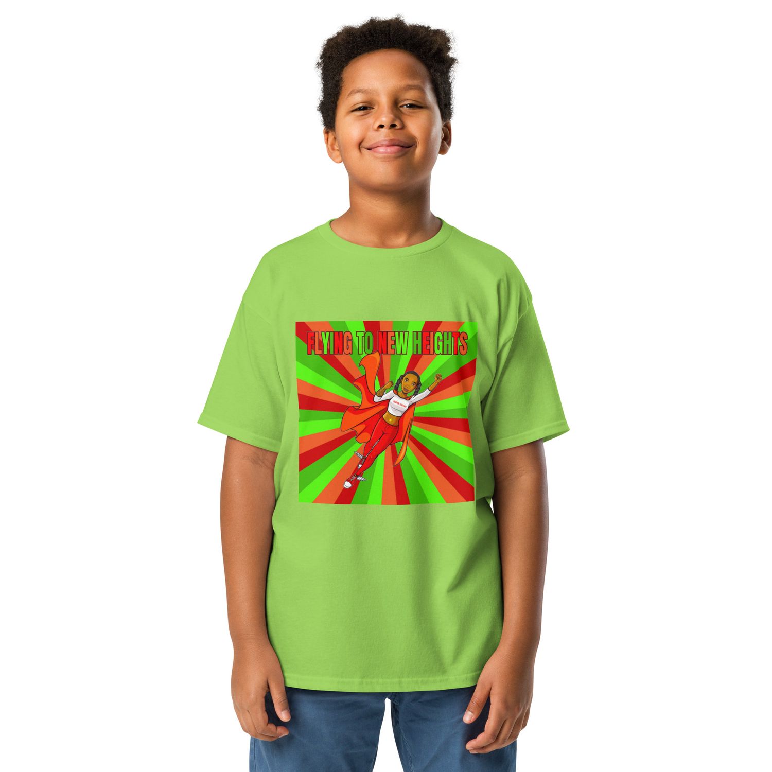 Youth classic tee Flying to New Heights green