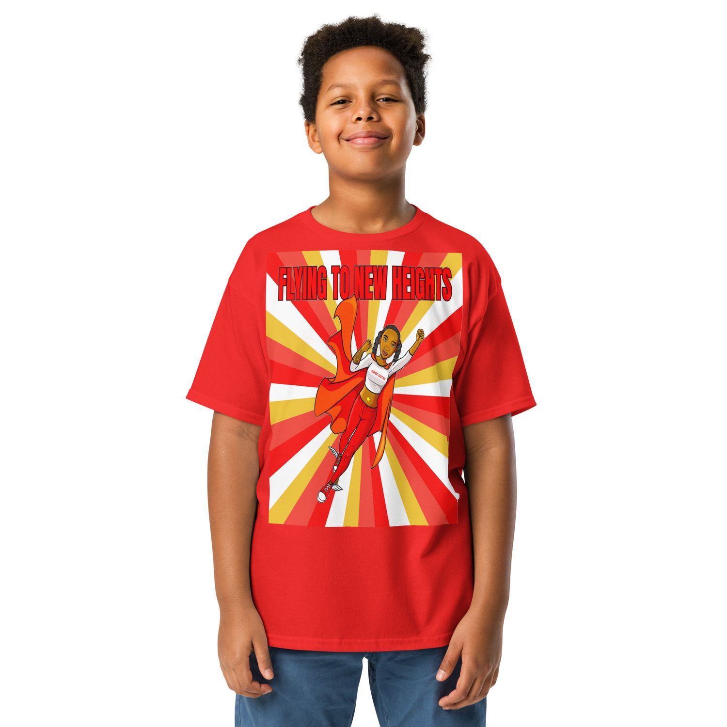 Youth classic tee Flying to New Heights red