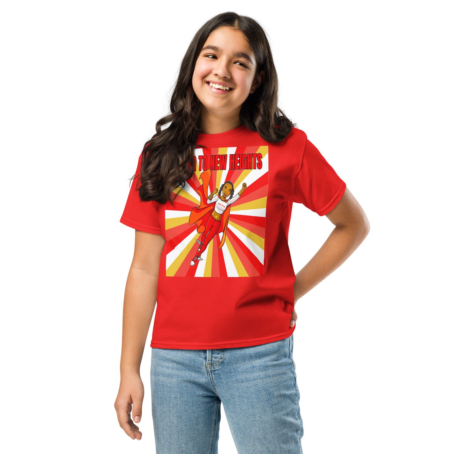 Youth classic tee Flying to New Heights red