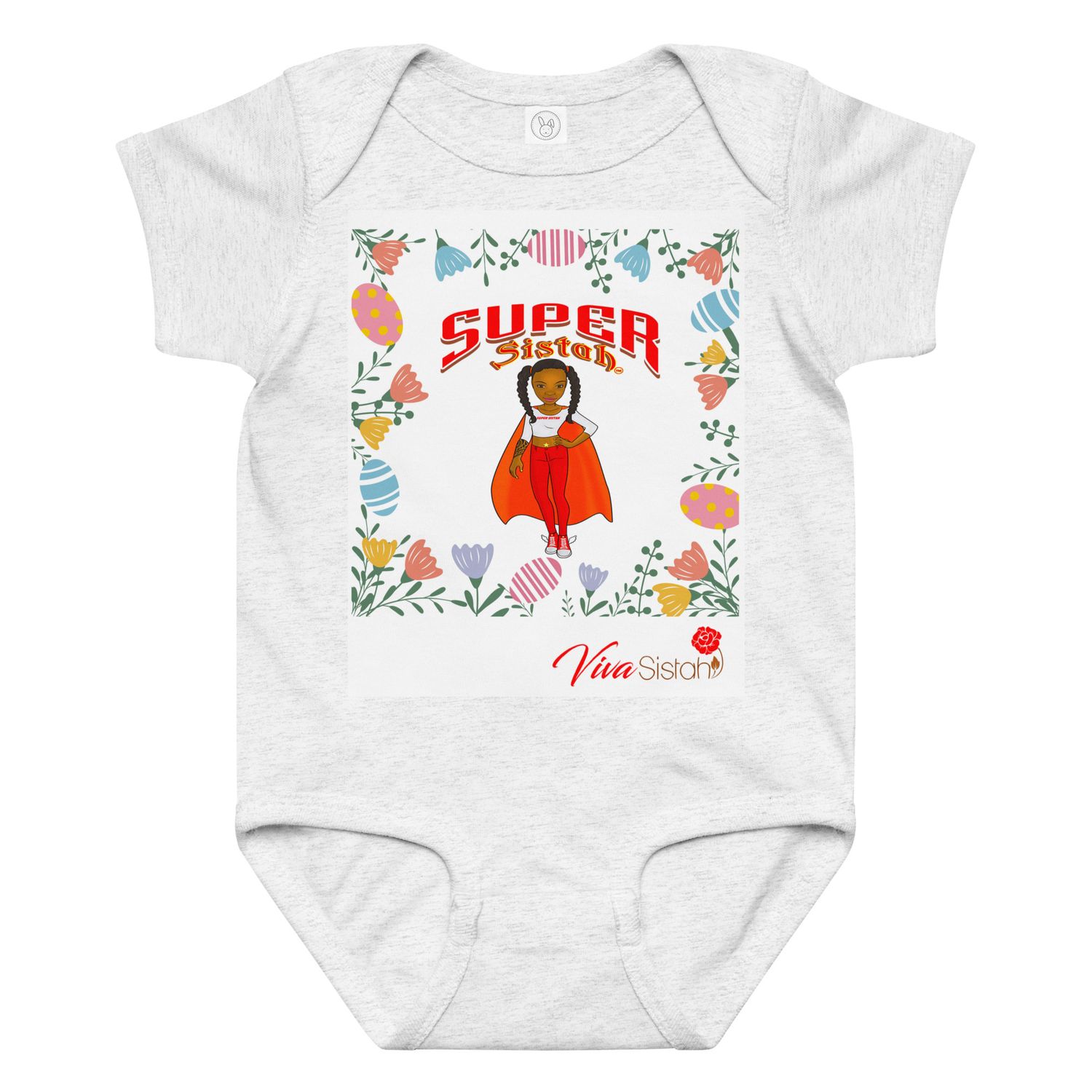 Baby jersey bodysuit Super Sistah easter