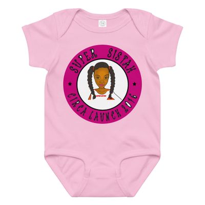 Baby jersey bodysuit Super Sistah Circa purple