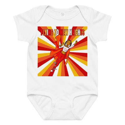 Baby jersey bodysuit Super Sistah Flying red orange yellow