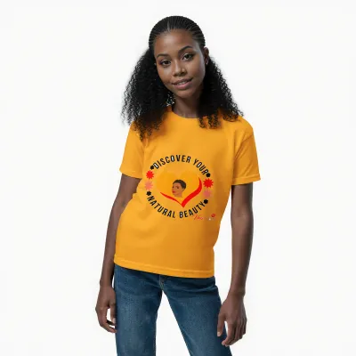 Afrika discover your natural beauty Youth t-shirt gold red pink