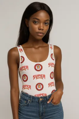 All-Over Print Youth Swimsuit Super Sistah logo