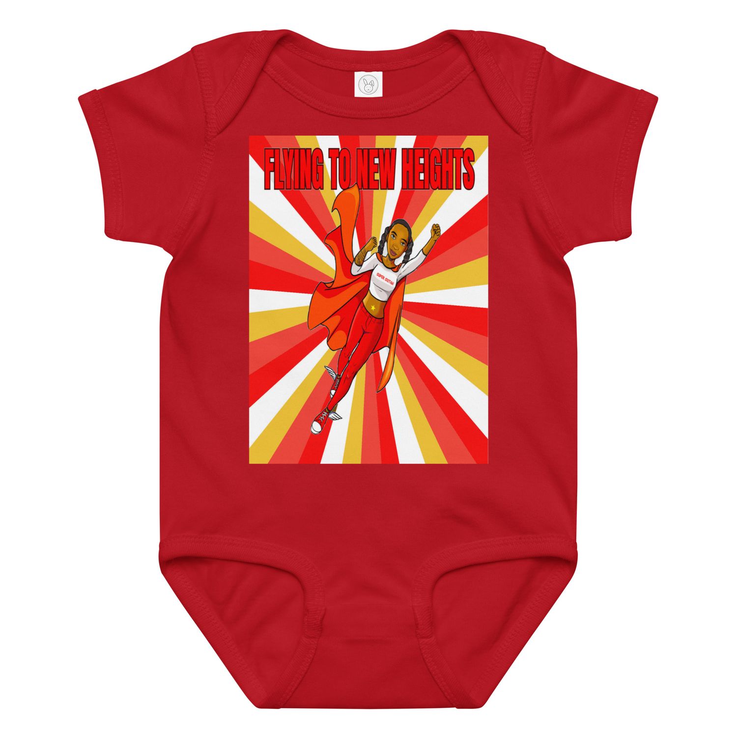 Baby jersey bodysuit Super Sistah Flying red