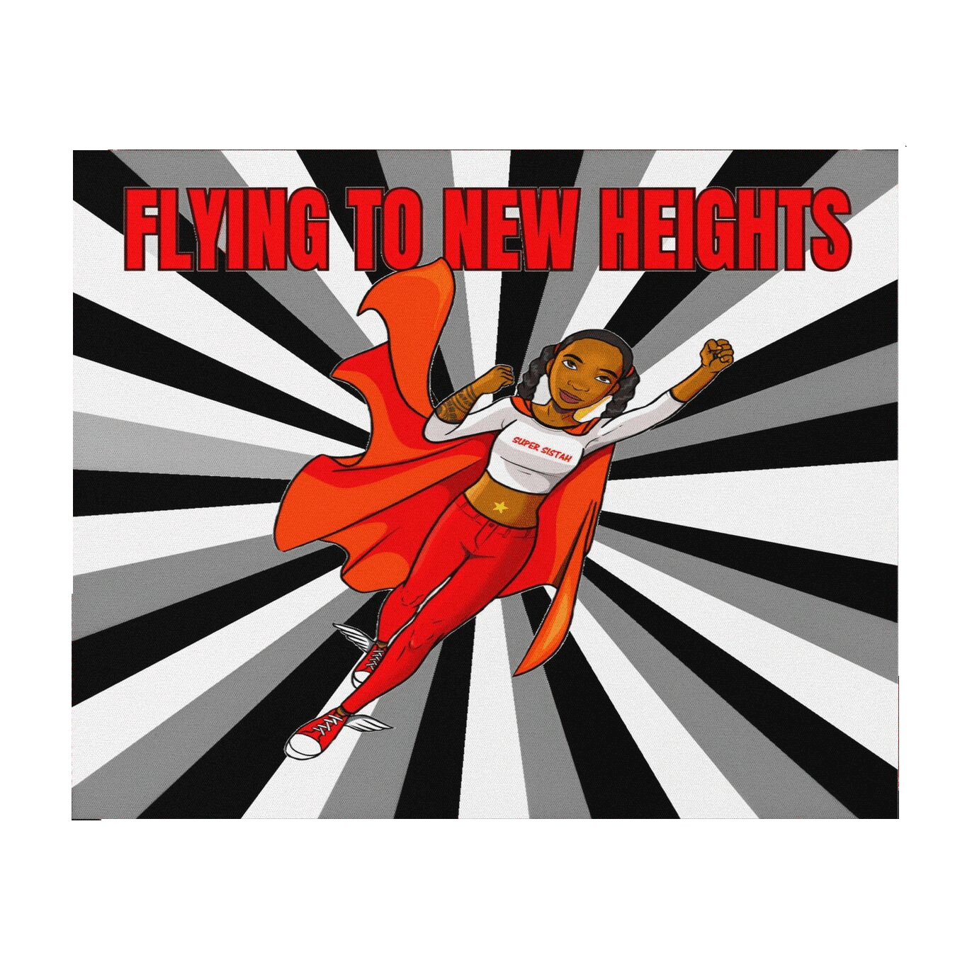 Mouse pad Super Sistah flying black