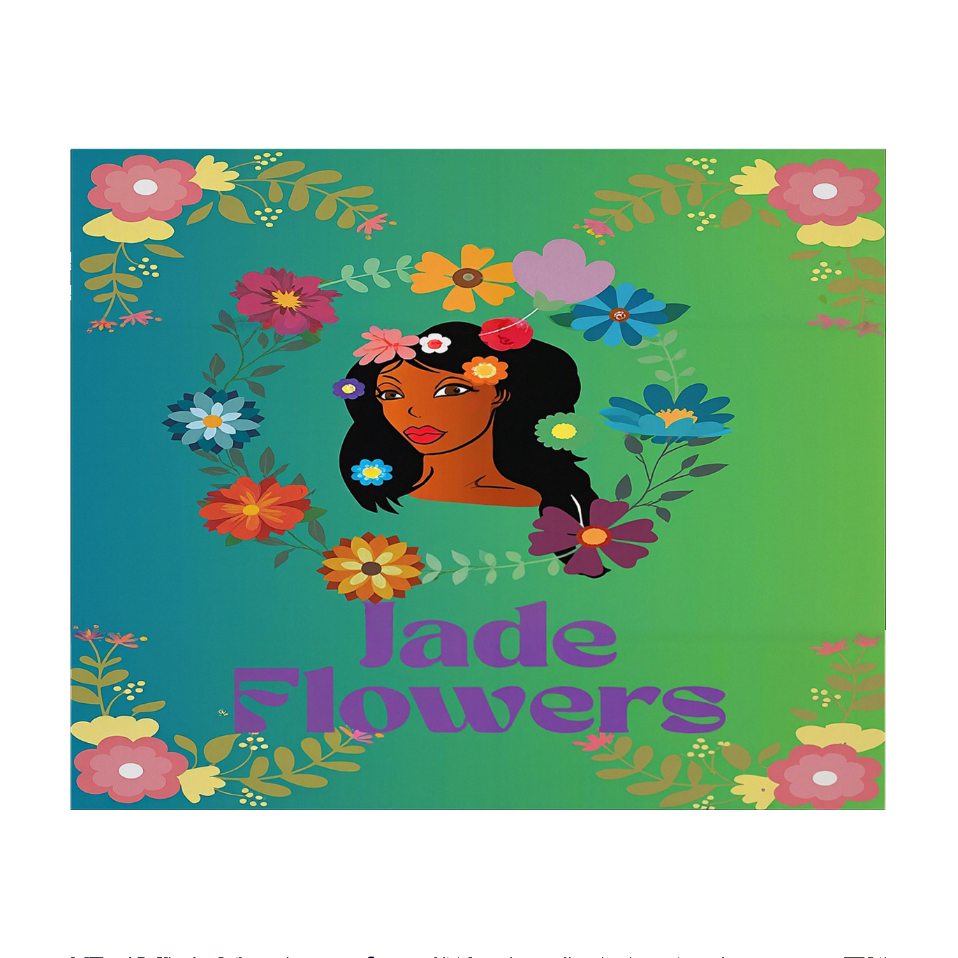 Mouse pad Jade Flowers green