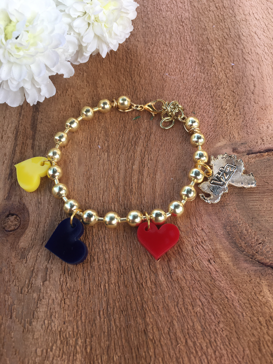 Bracelet venezuela corazones tricolor 