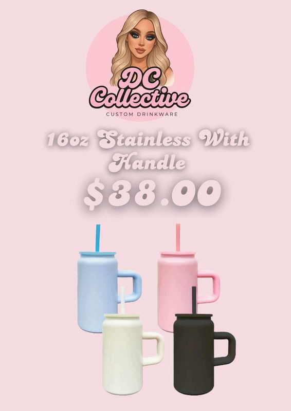 16oz Stainless Tumbler With Handle