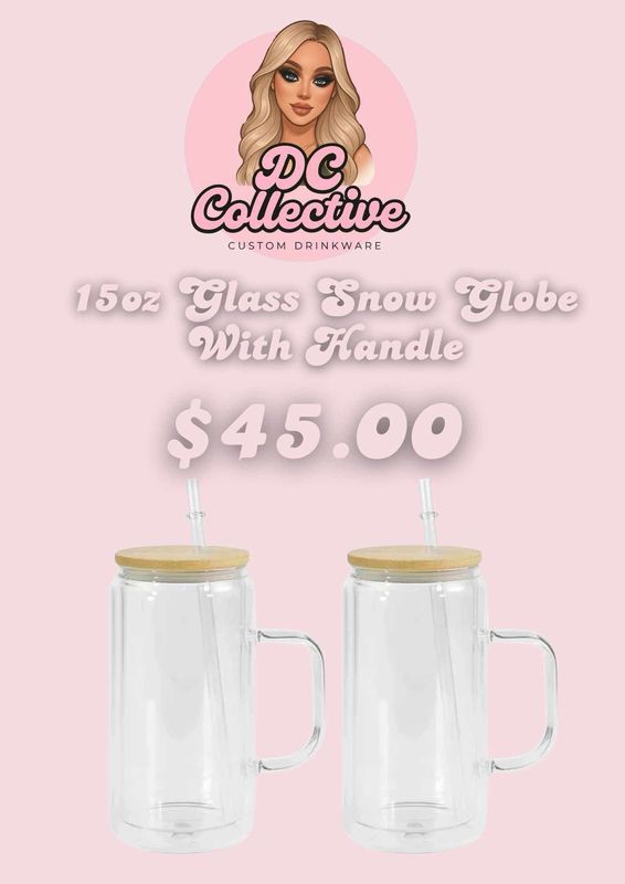 15oz Glass Snowglobe With Handle