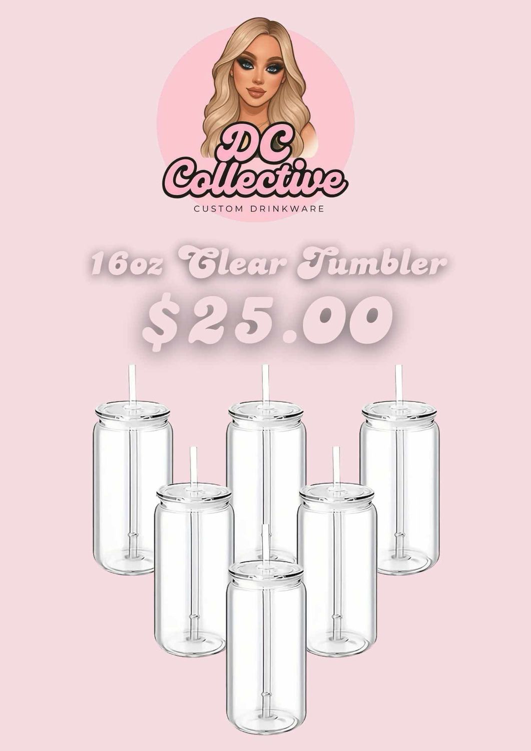 16oz Clear Tumbler