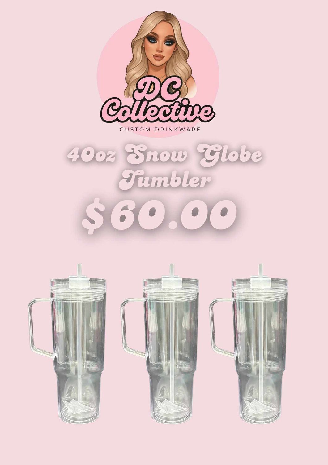 40oz Stanley Dupe Snowglobe