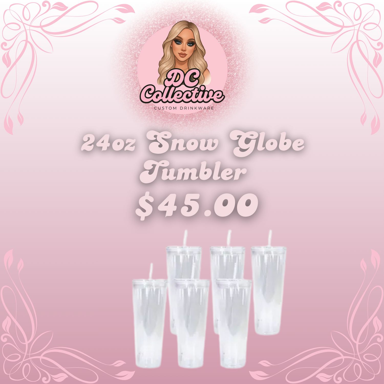 24oz Snowglobe Tumbler