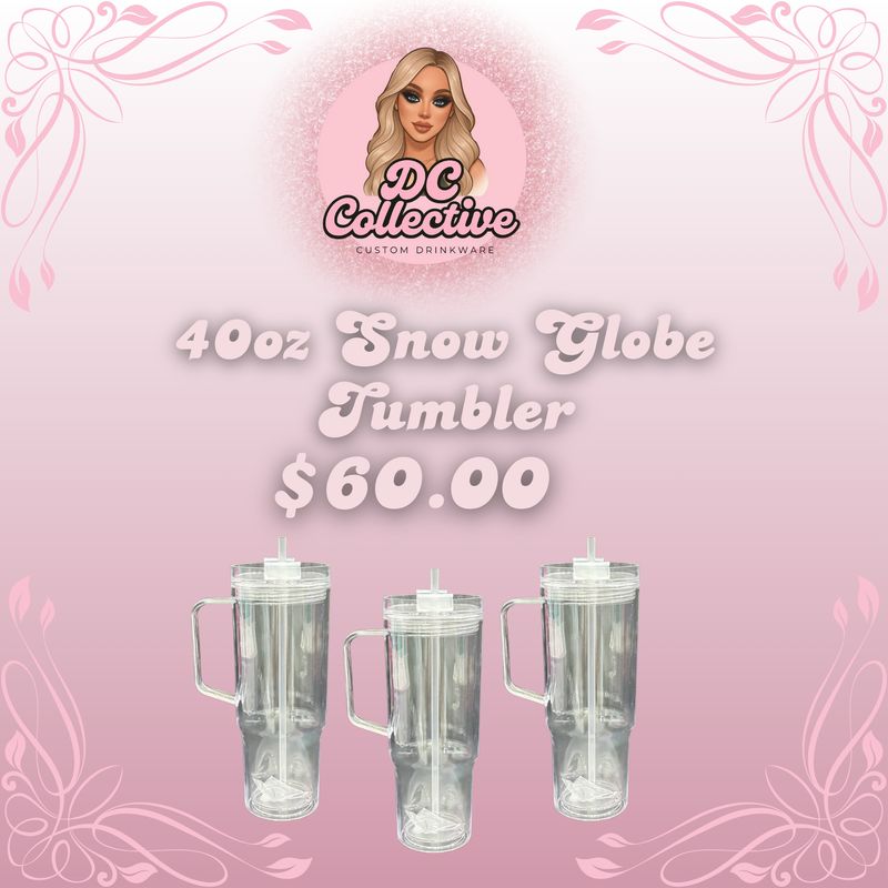 40oz Stanley Dupe Snowglobe