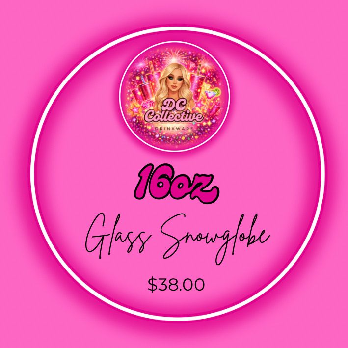 16oz Glass Snowglobe Tumbler